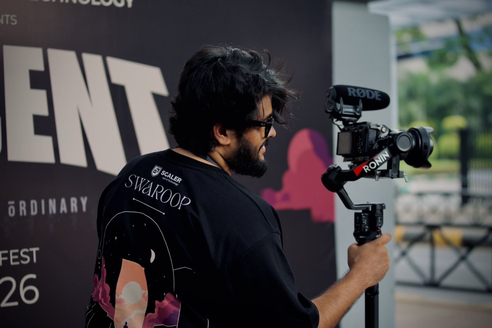Swaroop filming on location